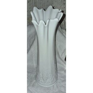 WESTMORELAND Milk Glass Paneled Grapes Large Swung Vase 13.5" Tall
